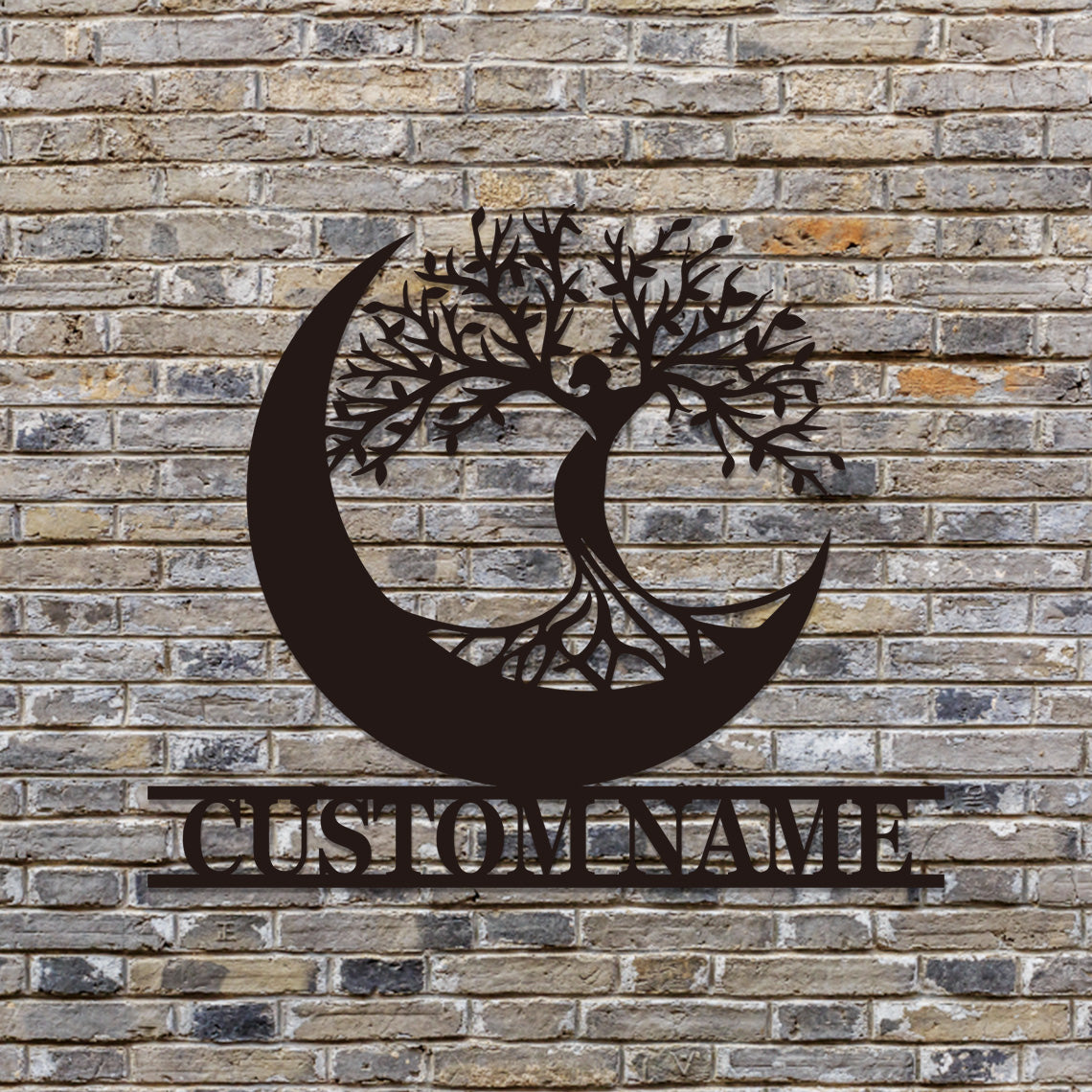 Custom Metal Welcome Sign, Family Tree of Life Door Hanging, Personalized Olive Tree Name Sign