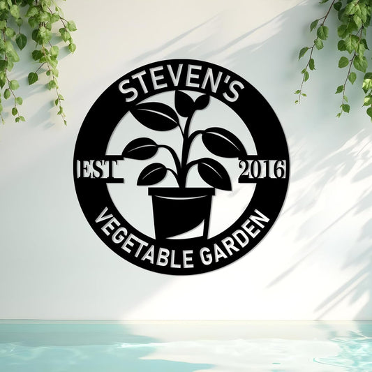Custom Garden Sign, Personalized Metal Name Signs for Outdoor, Metal Garden Signs for Outside