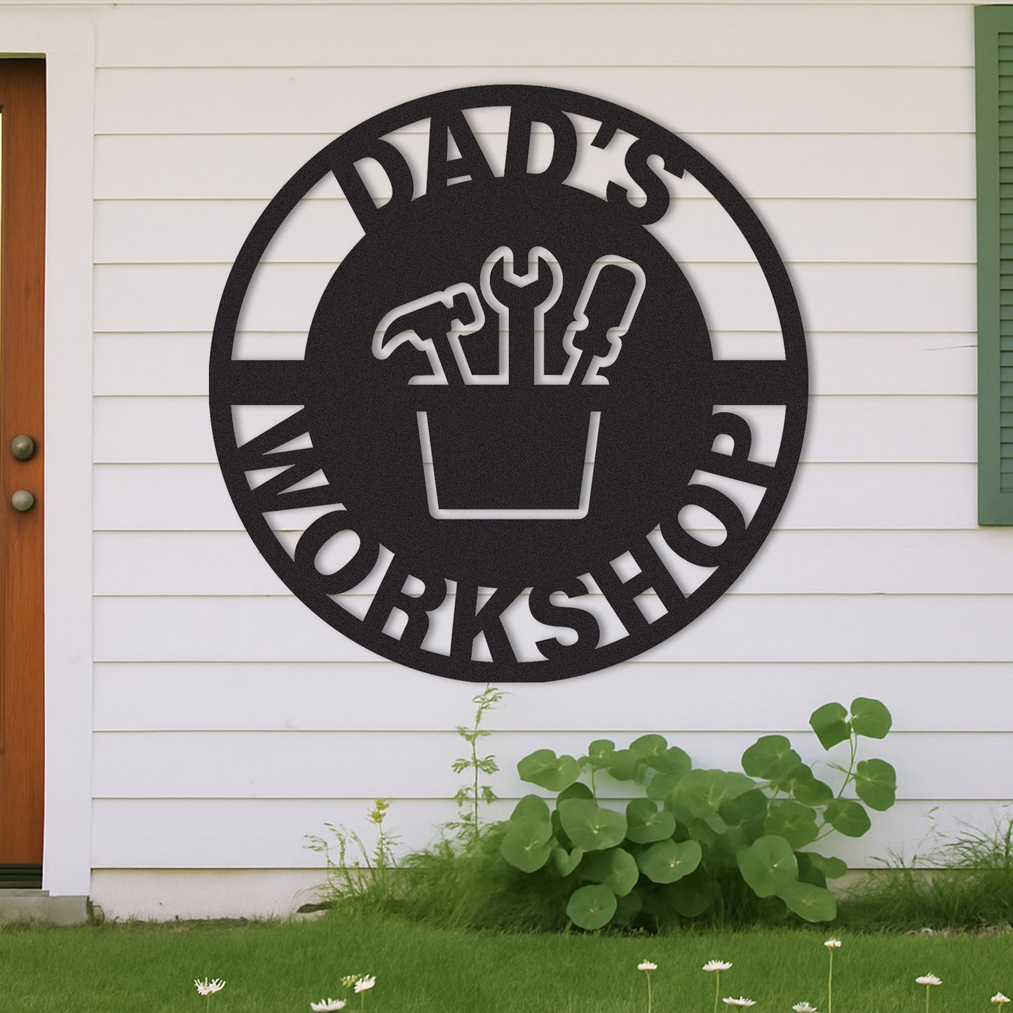 Personalized Dad��s Workshop Metal Sign, Custom Garage Tool Decor, Father��s Day Gift, Rustic Wall Art for His Shed or Tool Area