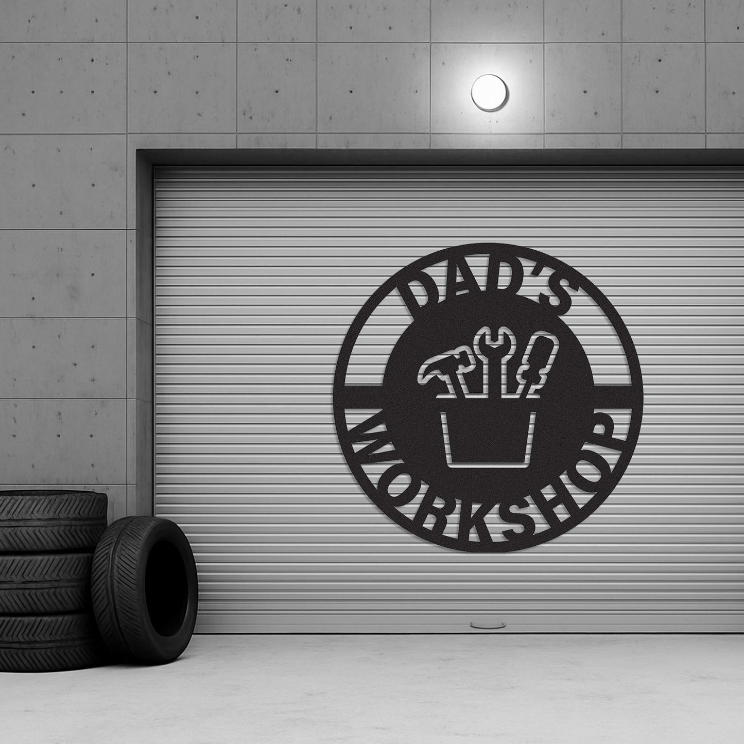 Personalized Dad��s Workshop Metal Sign, Custom Garage Tool Decor, Father��s Day Gift, Rustic Wall Art for His Shed or Tool Area