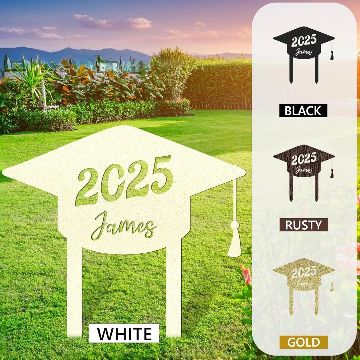 Custom Graduation Yard Sign Personalized Metal Class of 2025 Outdoor Senior Celebration Decor