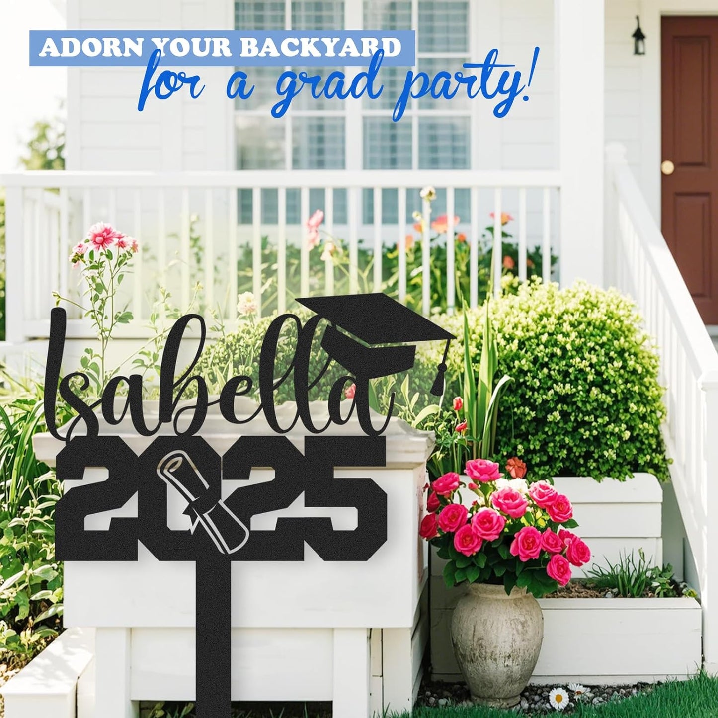 Custom Graduation Yard Sign Personalized Metal Class of 2025 Outdoor Senior Celebration Decor