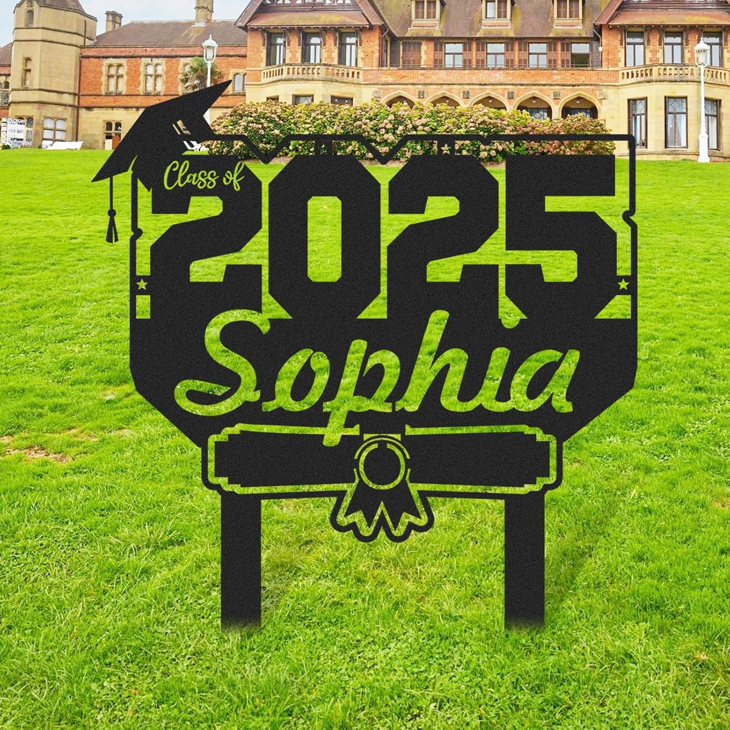Custom Graduation Yard Sign Personalized Metal Class of 2025 Outdoor Senior Celebration Decor