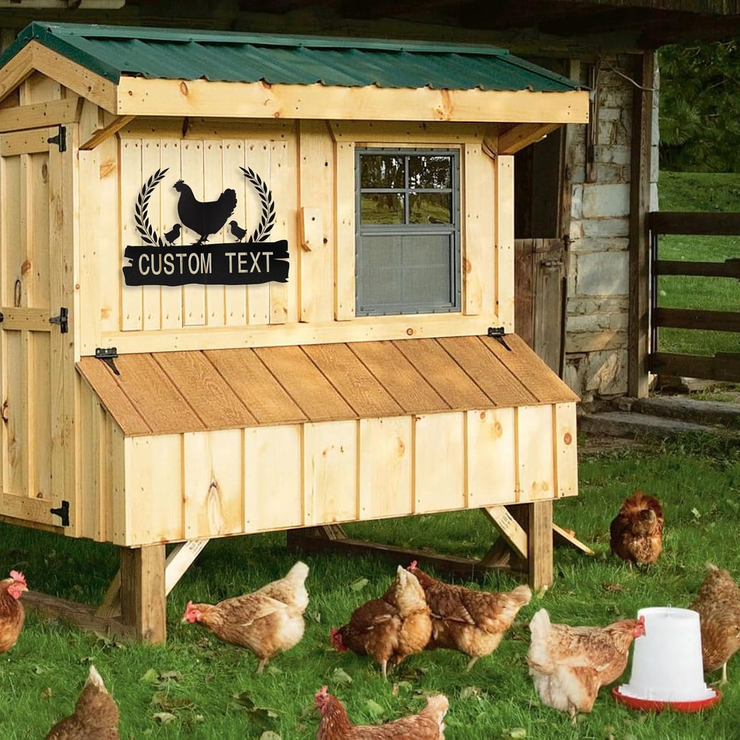 Personalized Metal Chicken Coop Signs Outdoor, Cusotm Fluffy Butt Hut Chicken Coop Sign, Chicken Coop Accessories