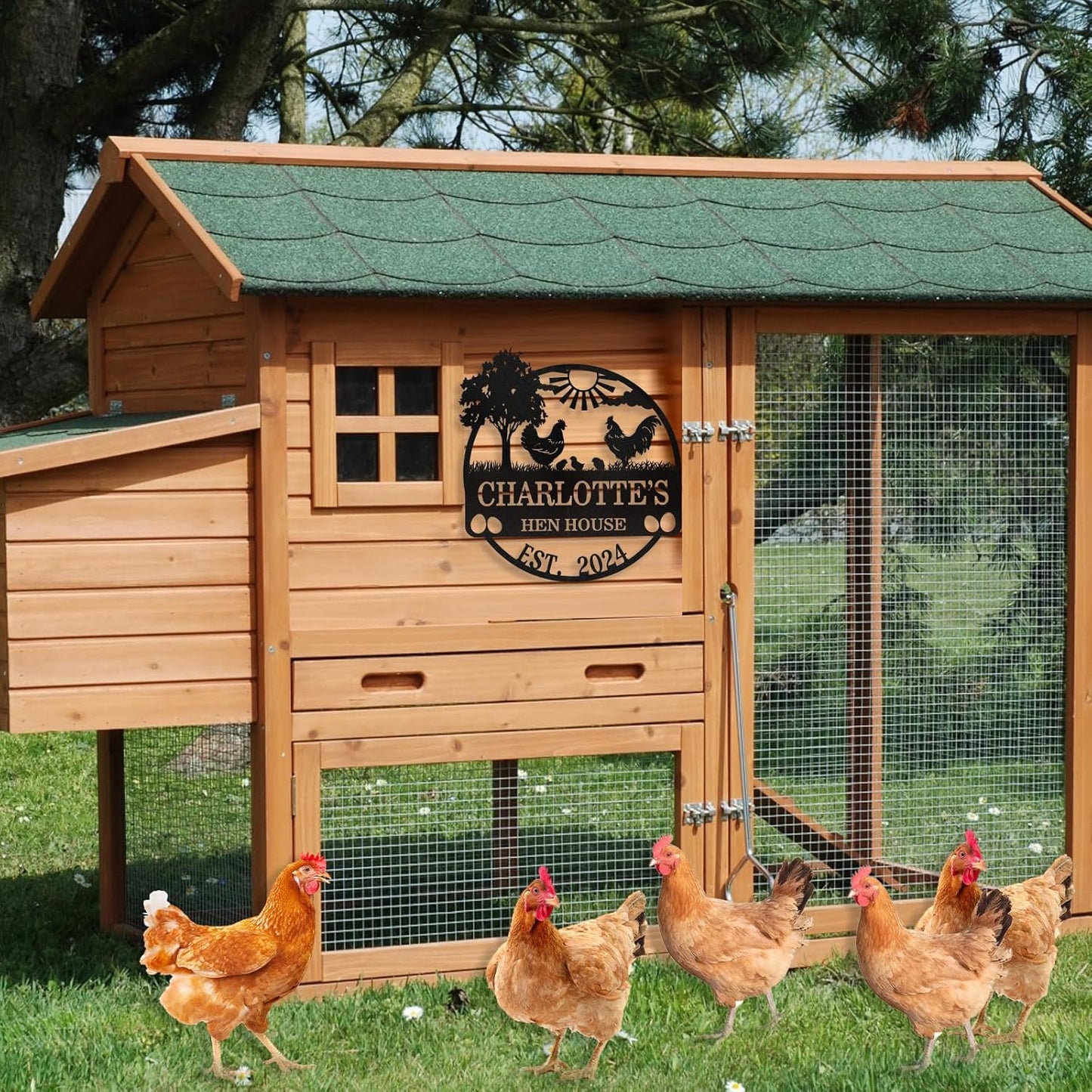 Personalized Funny Chicken Sign, Custom Chicken Coop Sign Wall Decor, Metal Farm Signs for Outside