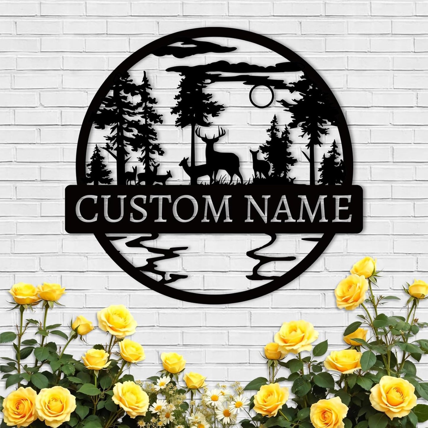 Customized Metal Signs, Personalized Deer Cabin Wall Art, Outdoor Metal Family Name Sign, Custom Hunting Decor