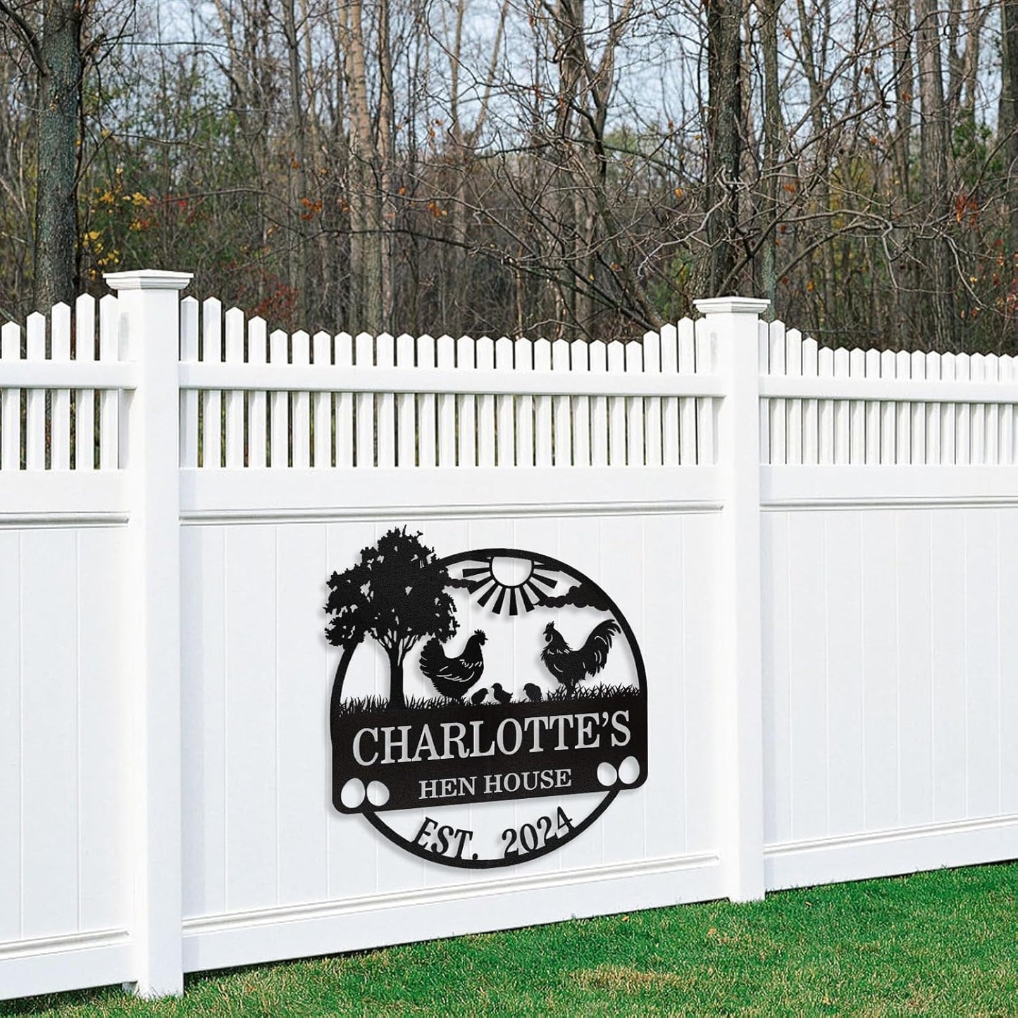 Personalized Funny Chicken Sign, Custom Chicken Coop Sign Wall Decor, Metal Farm Signs for Outside