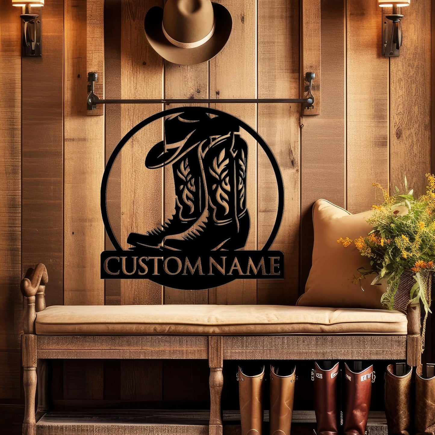 Personalized Rodeo Cowboy Metal Sign Rustic Wall Art for Game Room & Equestrian Club