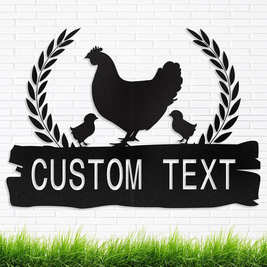 Personalized Metal Chicken Coop Signs Outdoor, Cusotm Fluffy Butt Hut Chicken Coop Sign, Chicken Coop Accessories