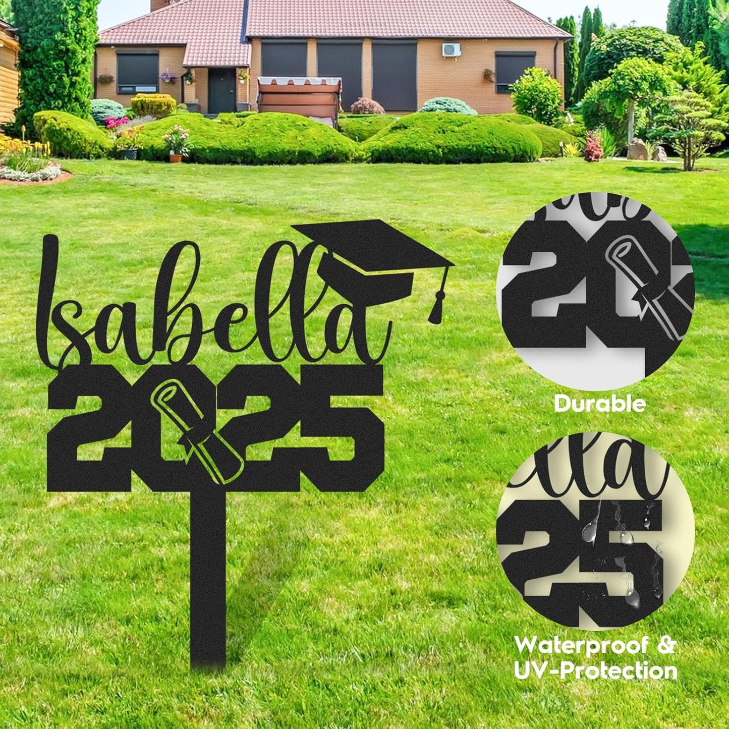 Custom Graduation Yard Sign Personalized Metal Class of 2025 Outdoor Senior Celebration Decor
