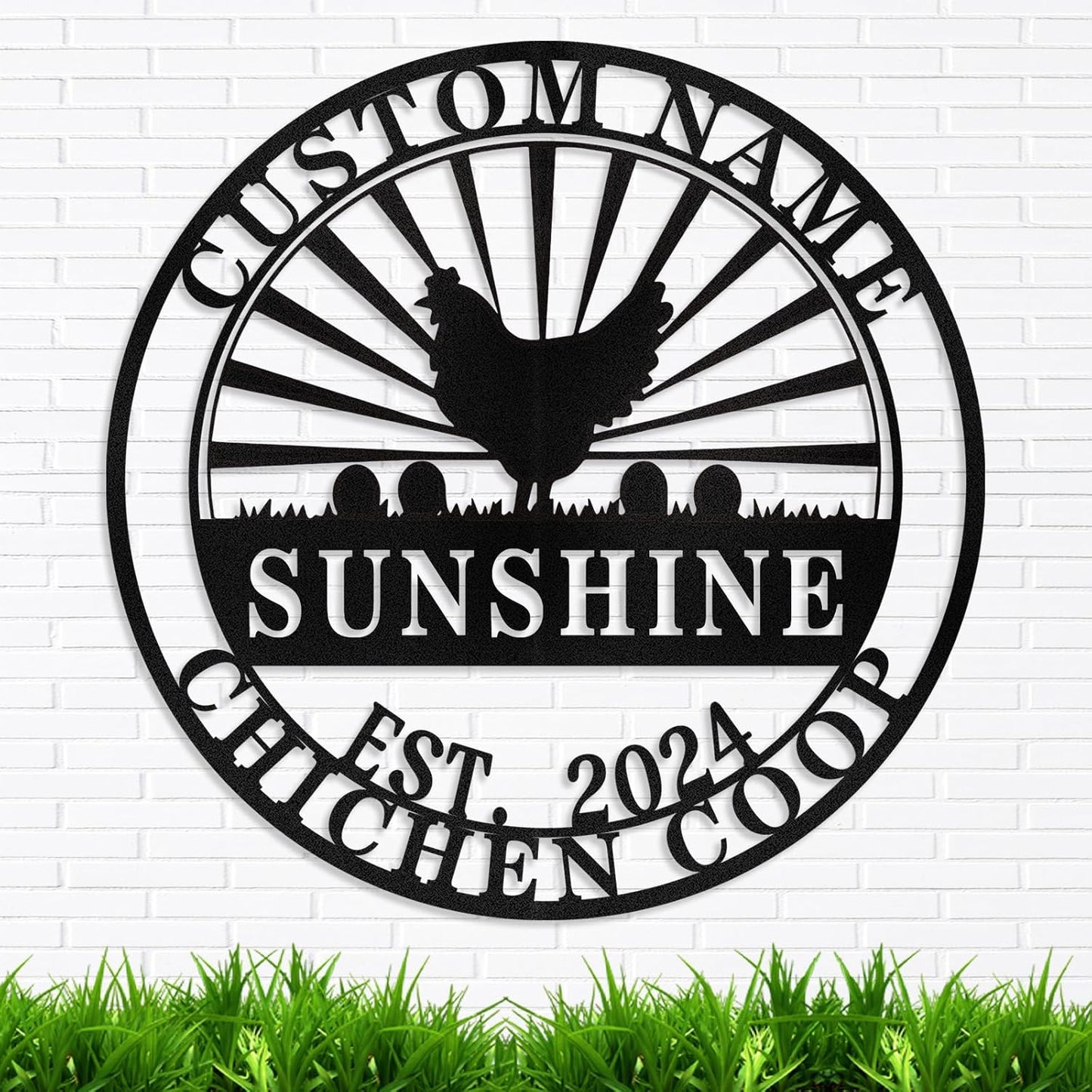 Custom Fluffy Butt Hut Decor - Metal Chicken Coop Signs, Farm Signs for Home, Garden Decor