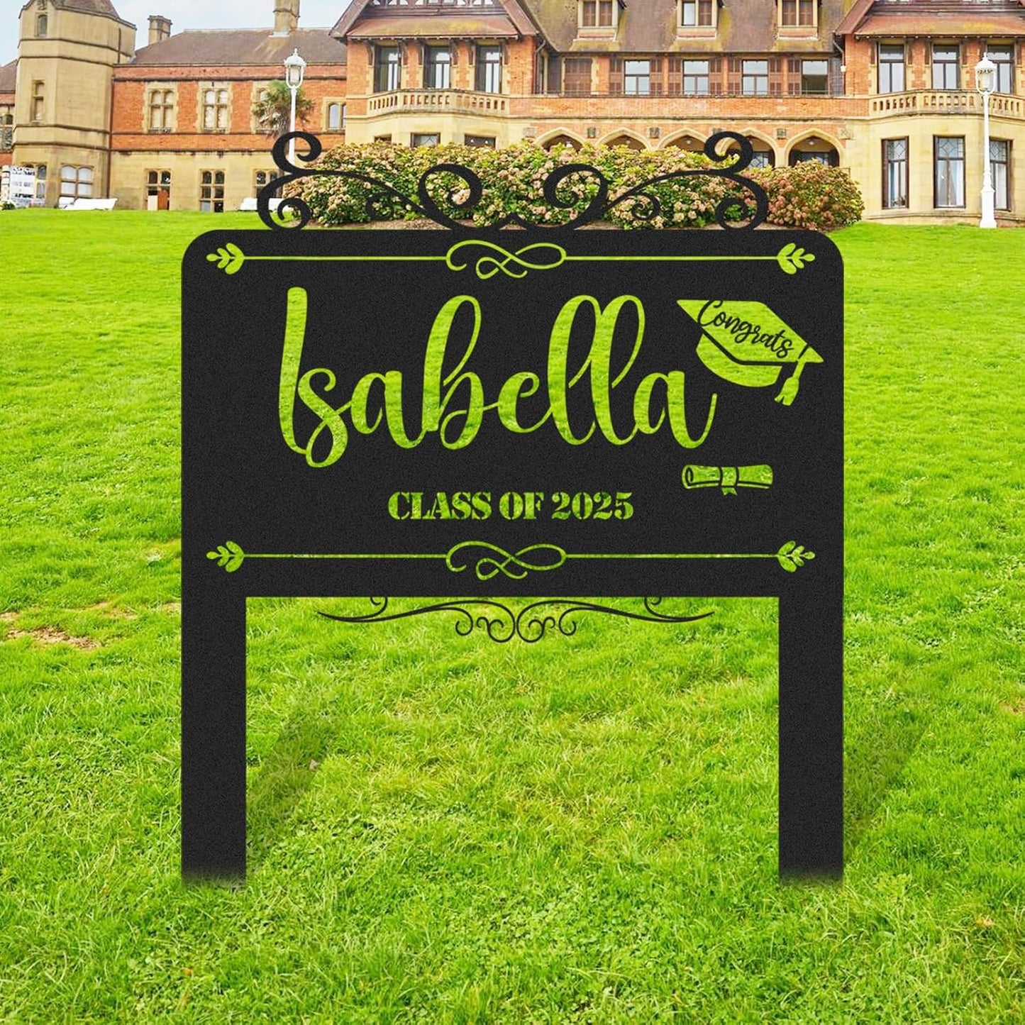 Custom Graduation Yard Sign Personalized Metal Class of 2025 Outdoor Senior Celebration Decor