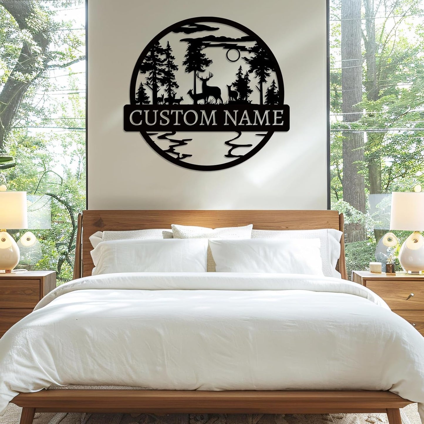 Customized Metal Signs, Personalized Deer Cabin Wall Art, Outdoor Metal Family Name Sign, Custom Hunting Decor