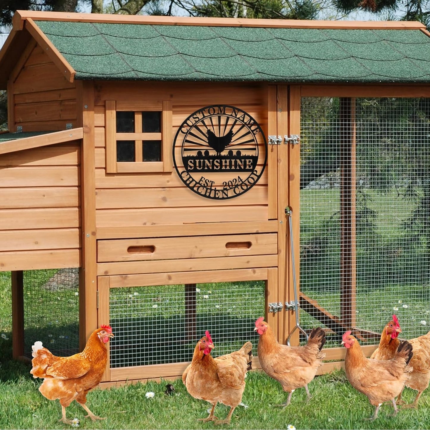 Custom Fluffy Butt Hut Decor - Metal Chicken Coop Signs, Farm Signs for Home, Garden Decor