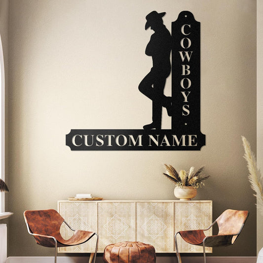 Custom Equestrian Cowboy Metal Sign Western Style Iron Art Horse Ranch & Riding Club Decor