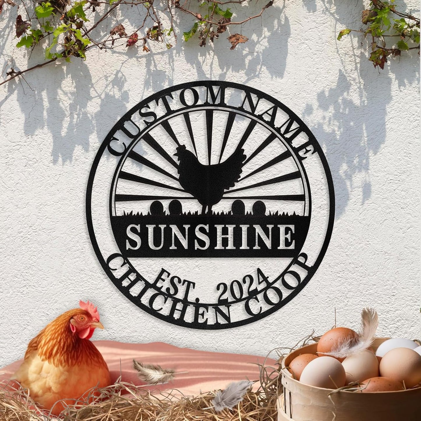 Custom Fluffy Butt Hut Decor - Metal Chicken Coop Signs, Farm Signs for Home, Garden Decor