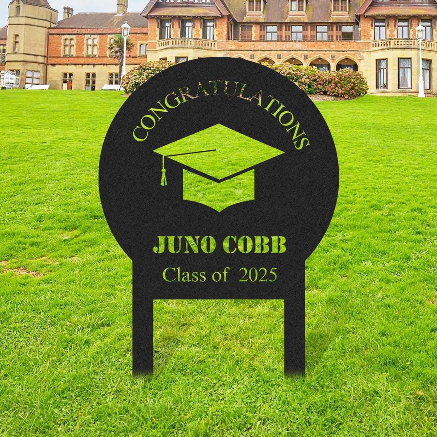 Custom Graduation Yard Sign Personalized Metal Class of 2025 Outdoor Senior Celebration Decor
