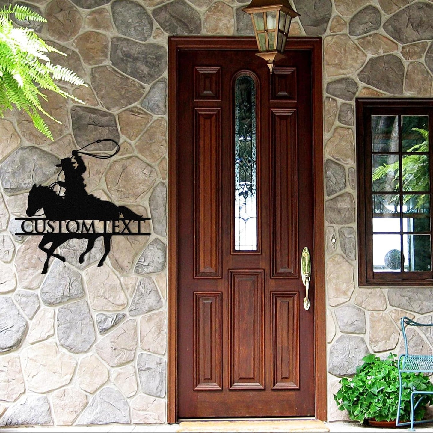Custom Cowboy Riding Metal Sign Rustic Western Wall Decor Personalized Ranch & Farmhouse Art