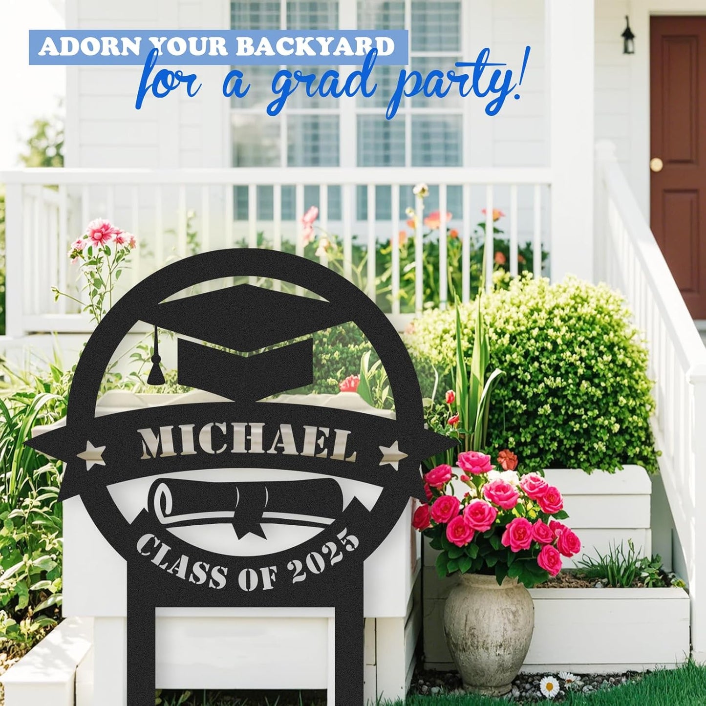 Custom Graduation Yard Sign Personalized Metal Class of 2025 Outdoor Senior Celebration Decor