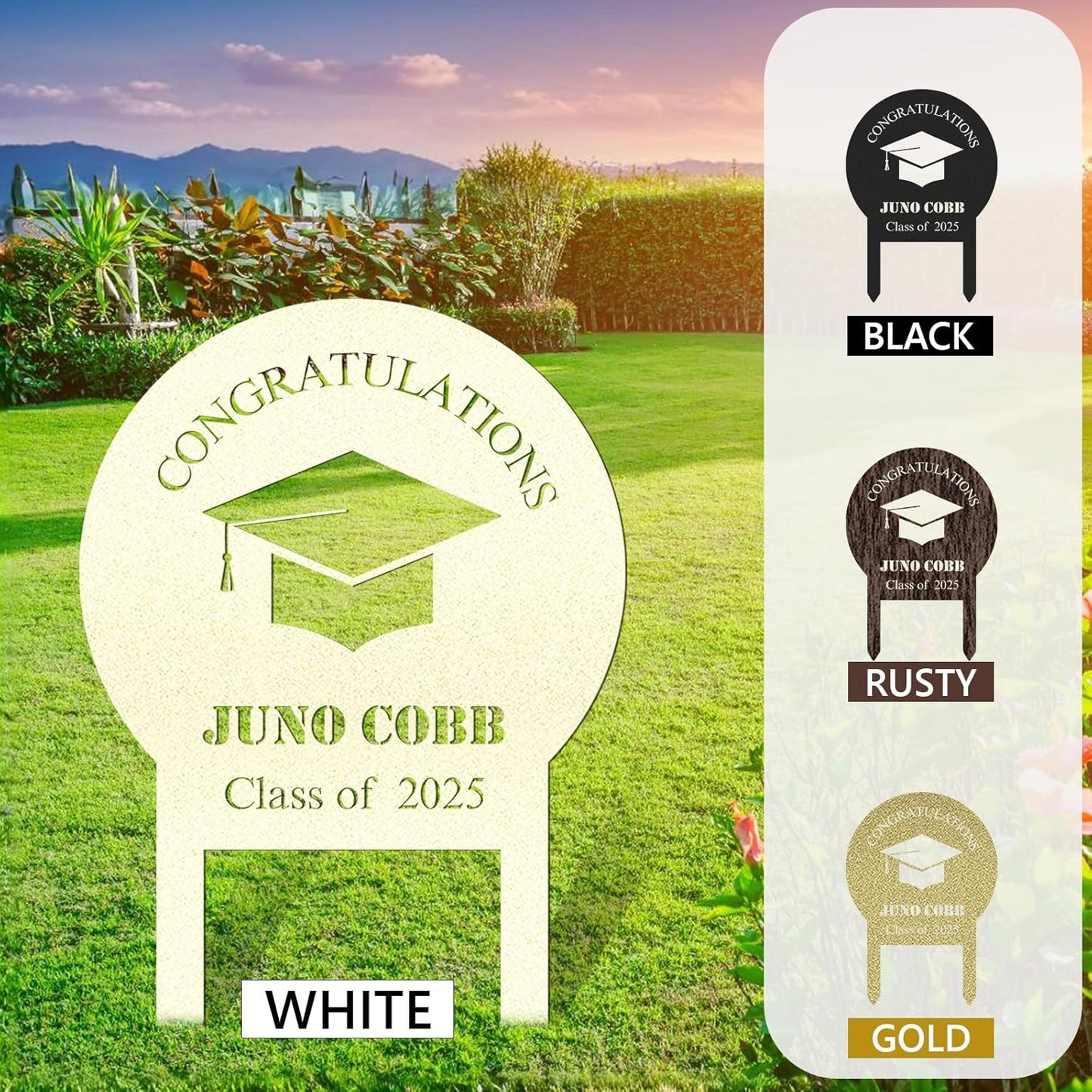 Custom Graduation Yard Sign Personalized Metal Class of 2025 Outdoor Senior Celebration Decor