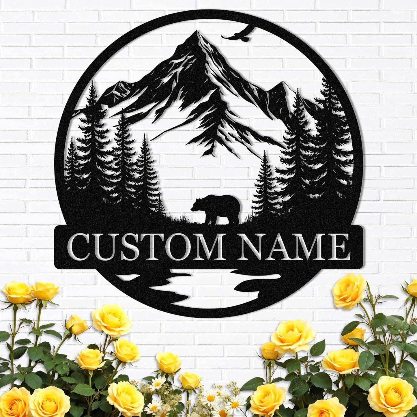 Personalized Bear Iron Sign - Handmade Metal Wall Art for Rustic Home