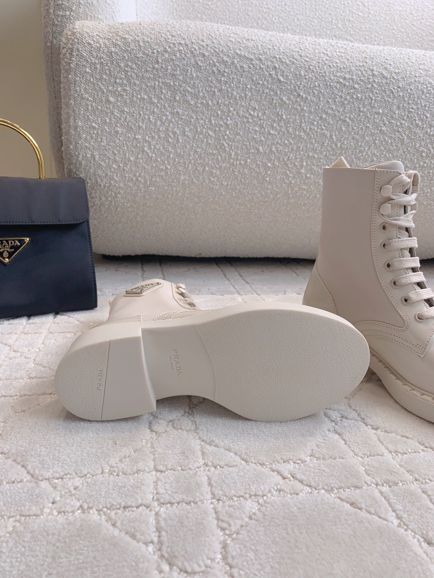 PRD Fashion White Leather High Top Boots 0724101804