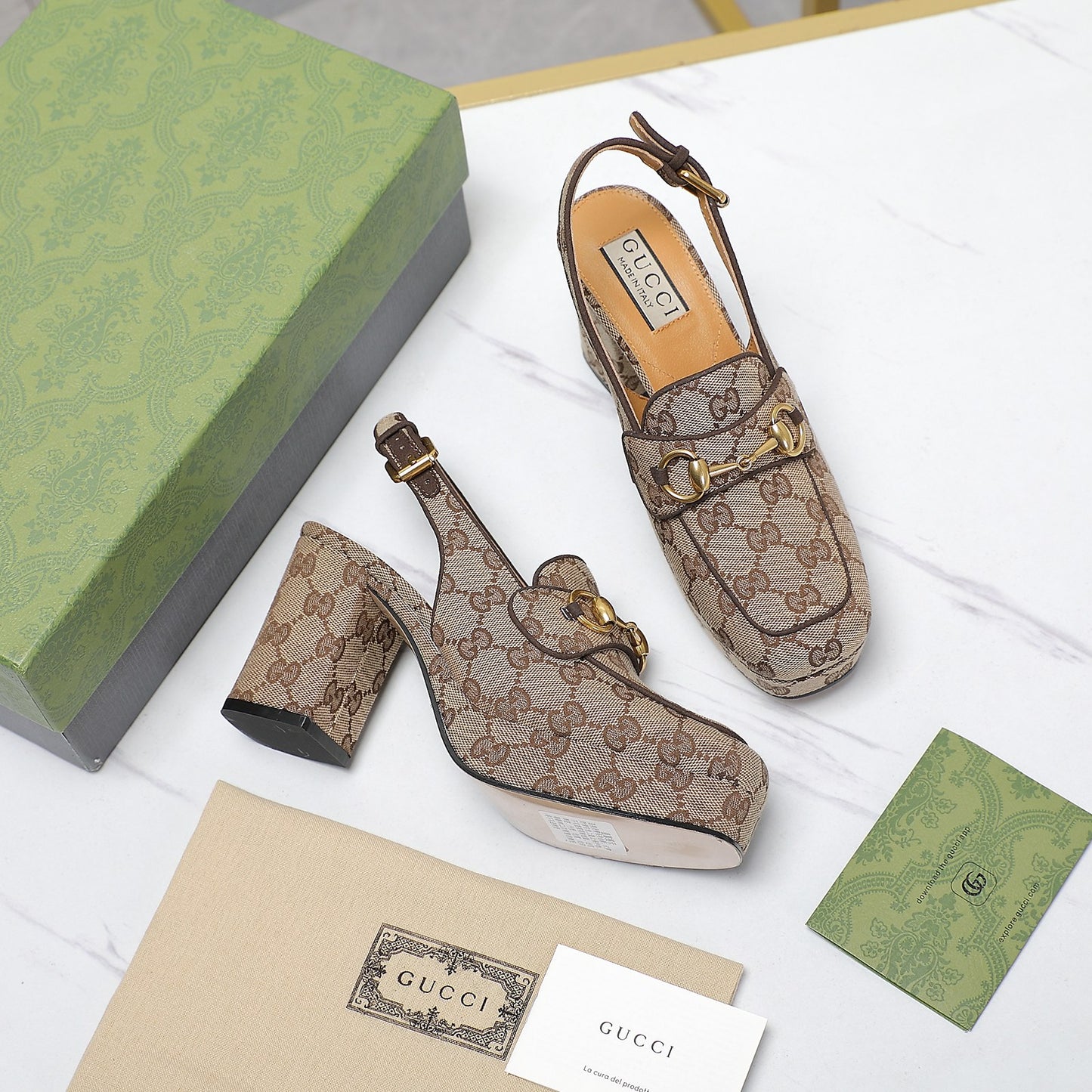 GG Horsebit slingback pumps 1825031805