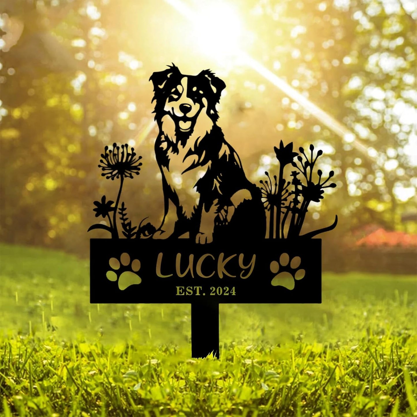 Rustic Iron Pet Memorial - Personalized Sign for Honoring Cats & Dogs