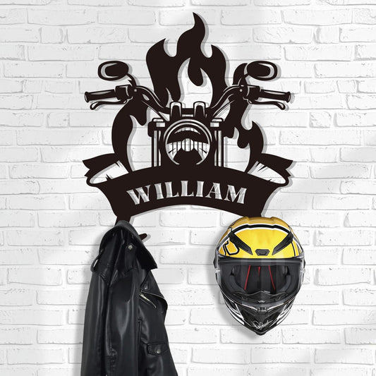 Heavy-Duty Metal Helmet Rack , Custom Motorcycle Gear Organizer & Display