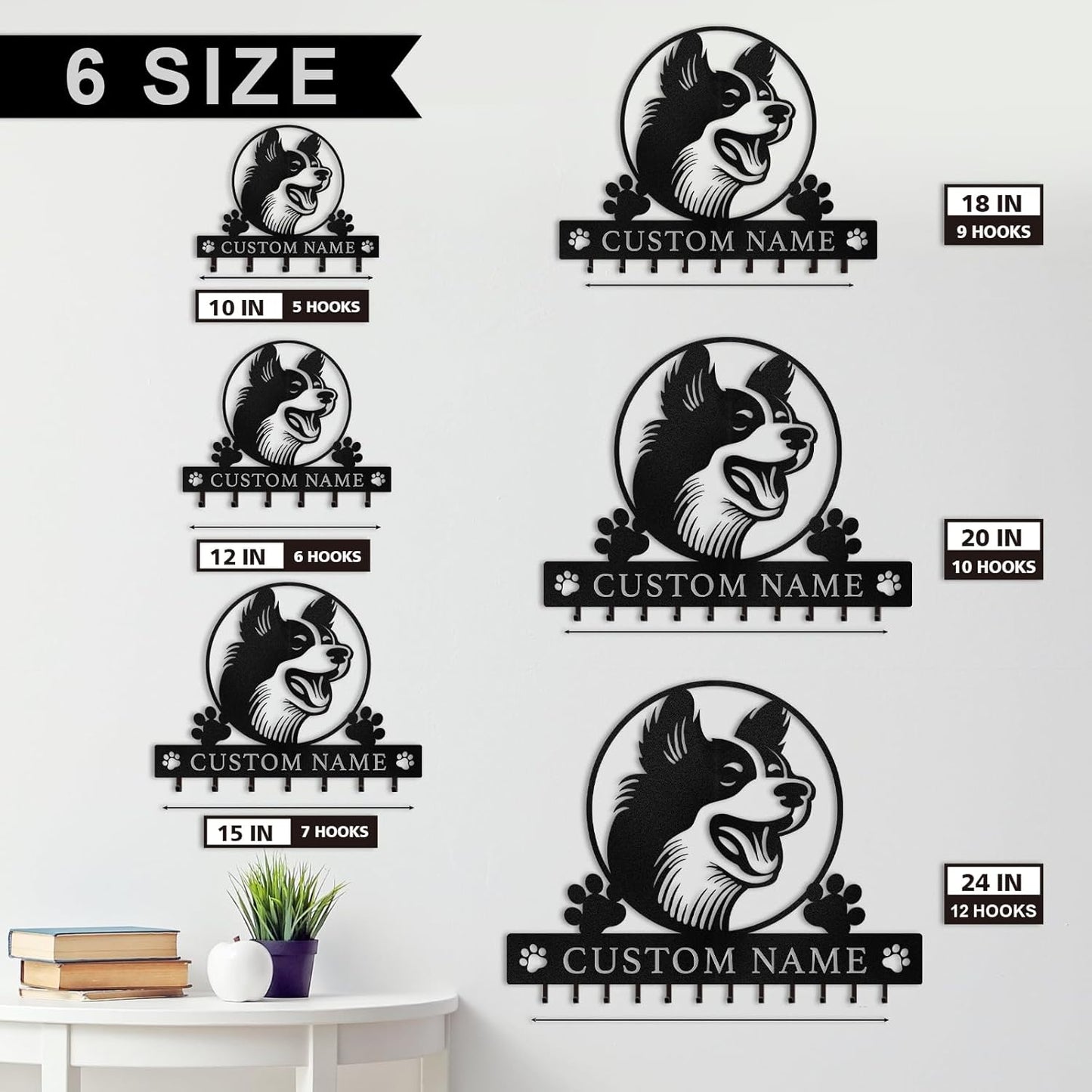 Custom Dog Paw Print Key Holder Metal Wall Hook Pet Lover Home & Entryway Decor