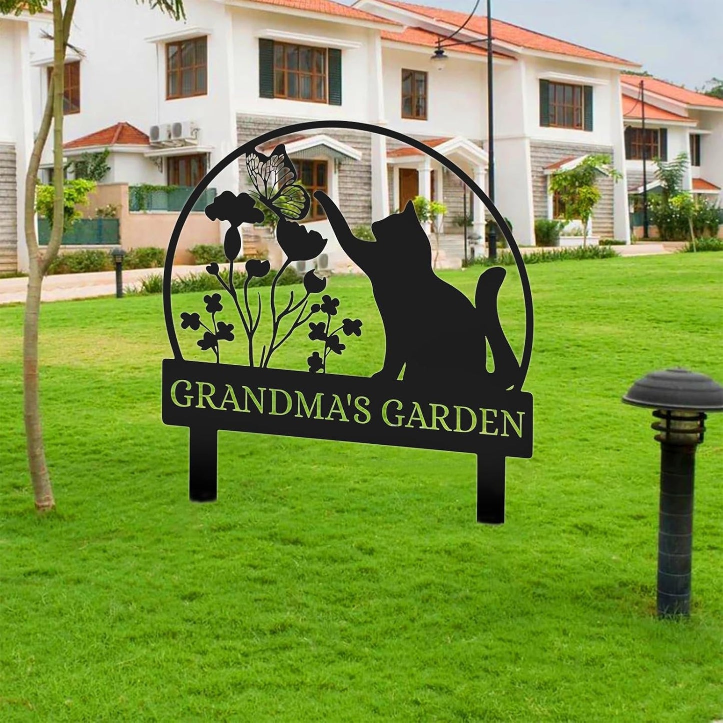 Custom Garden Metal Sign Personalized Outdoor Name Plaque for Lawn Yard Vegetable Garden Welcome Gift