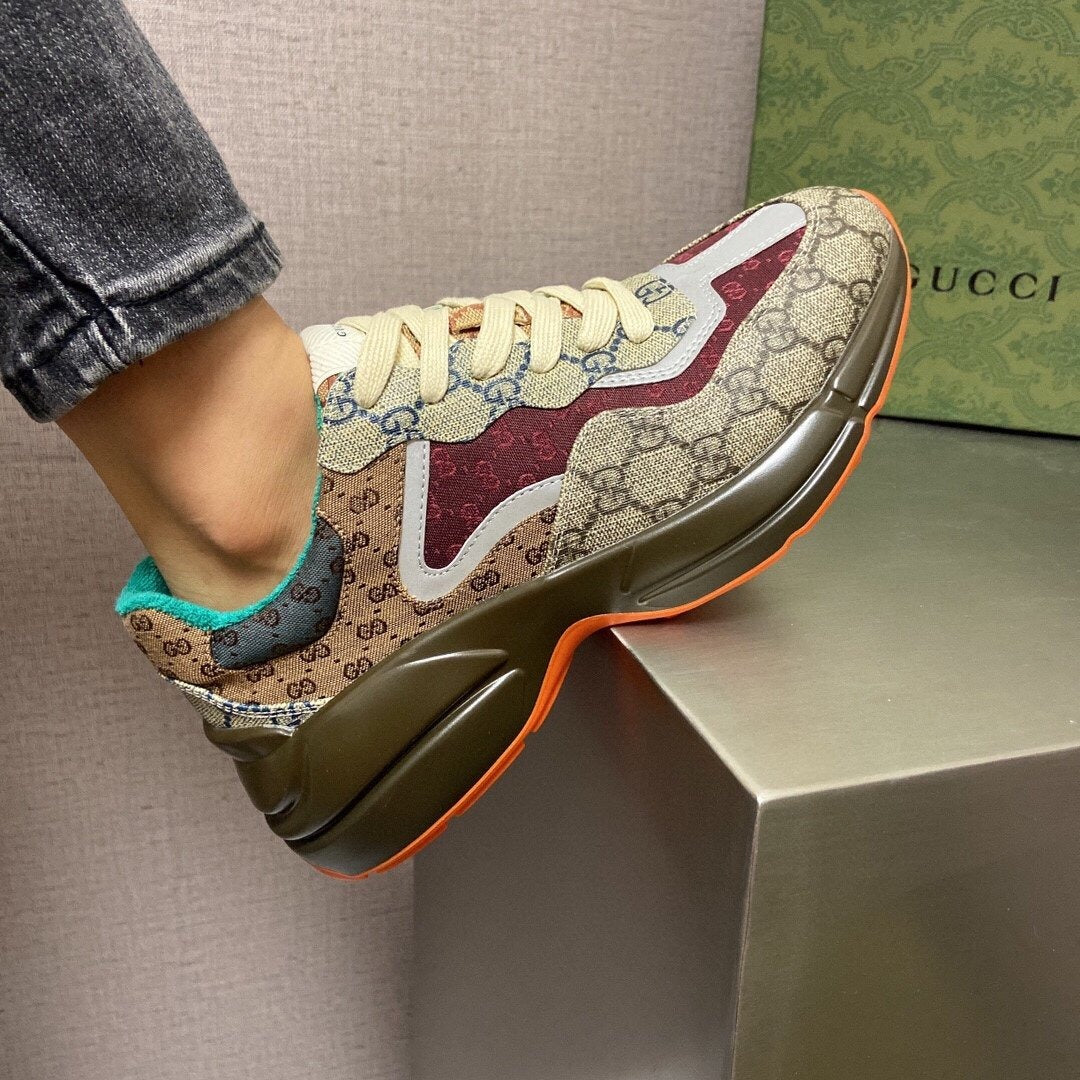 Brown platform sneakers