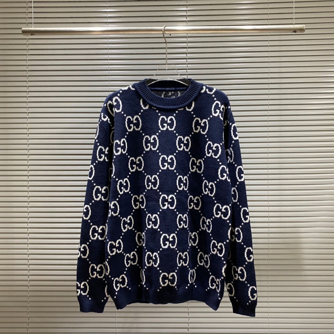 Autumn and winter new three-dimensional letter embroidery round neck sweater men's and women's loose casual tops  S12