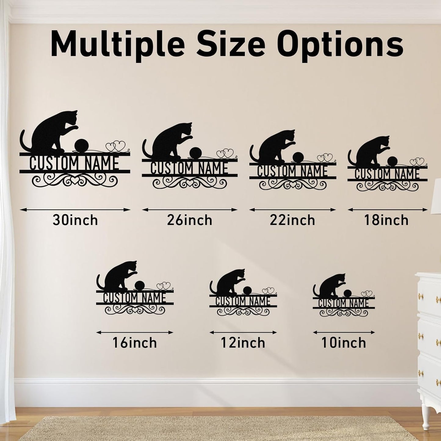 Personalized Cat Iron Sign - Handcrafted Metal Wall Art for Feline Fans & Home Decor