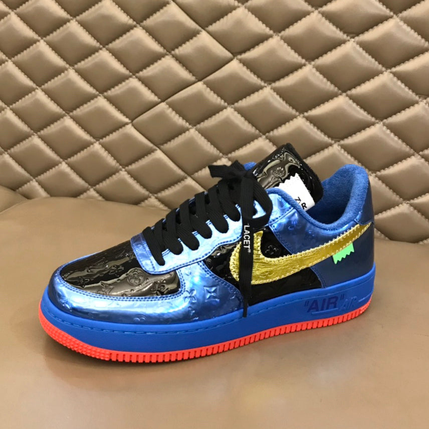 Tripartite Joint Bright Leather Embossed Contrast Color Sneakers XC1623071703