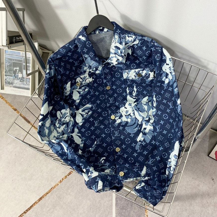 Floral print denim jacket jacket 1824100906