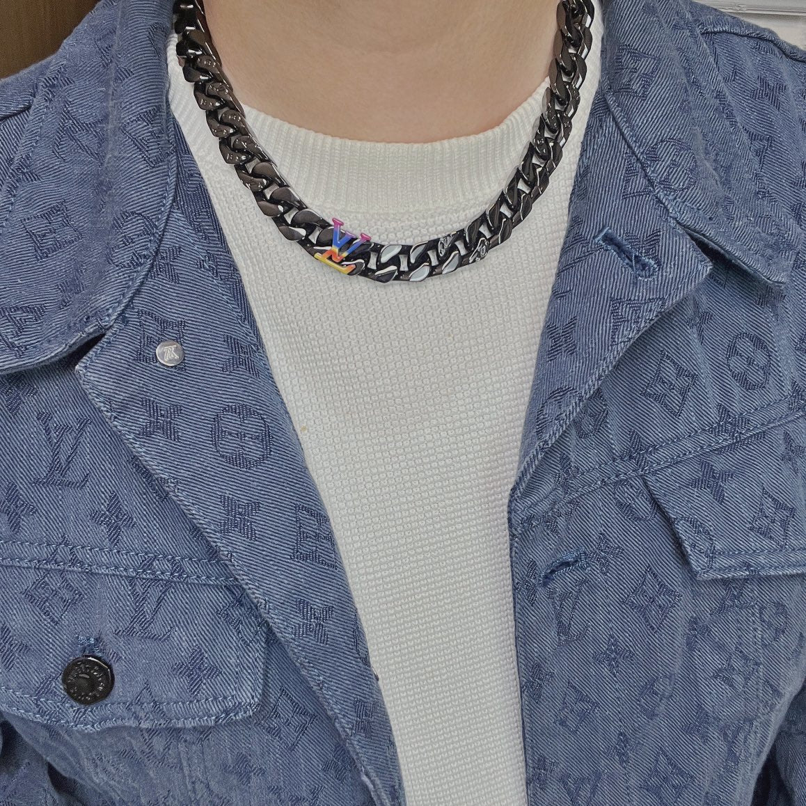 Black Metal Cuban Necklace XC0823101602