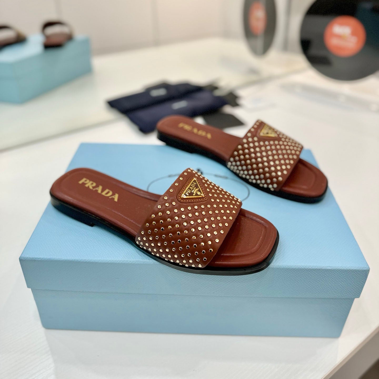 PR Nappa leather slides 1825032002