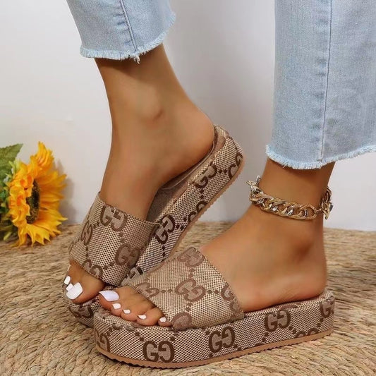 New letter outerwear thick sole sandal PD042509