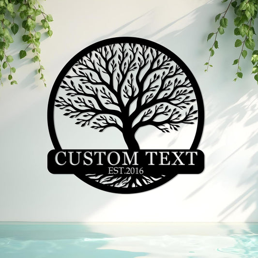 Handcrafted Metal  Sign - Personalized Family Name Plaque for Outdoor & Cabin Decor