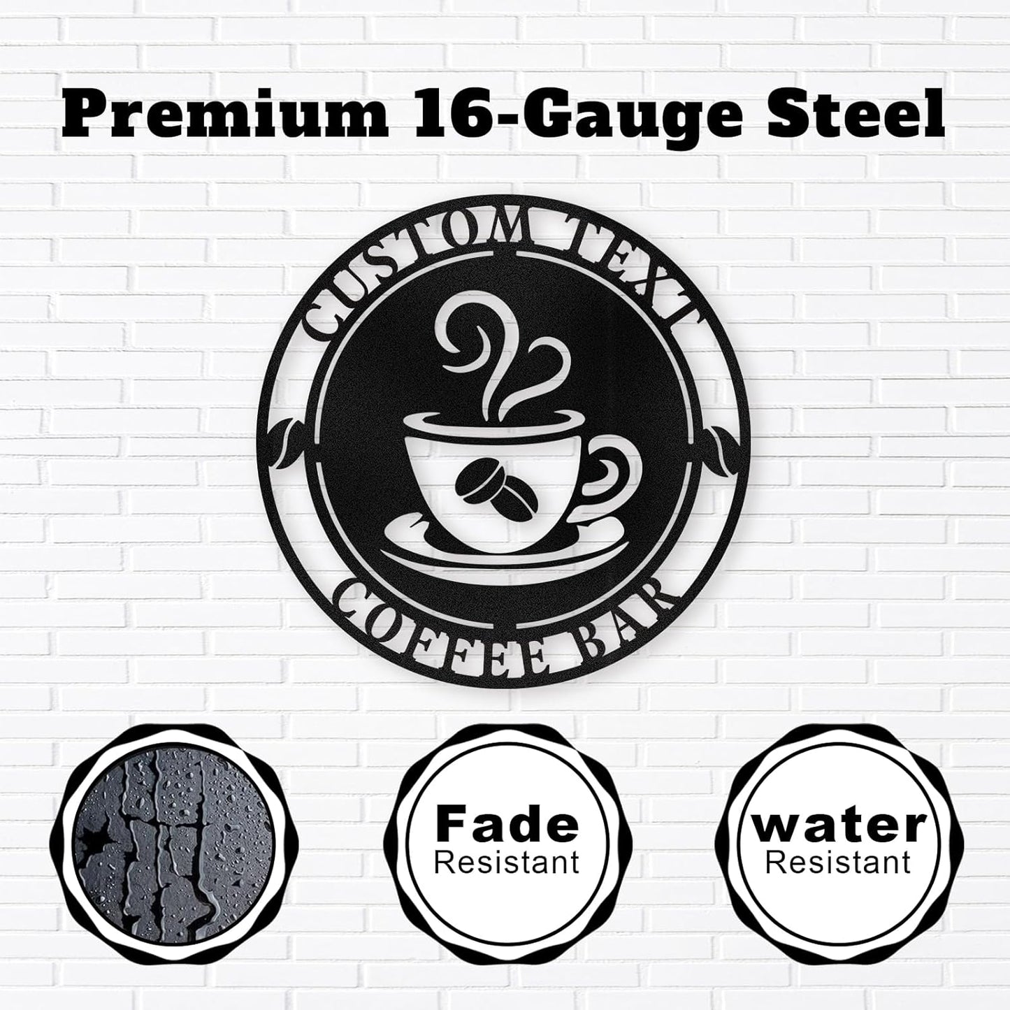Coffee Bar Custom Metal Sign , Rustic Cafe & Home Brewing Station Decor