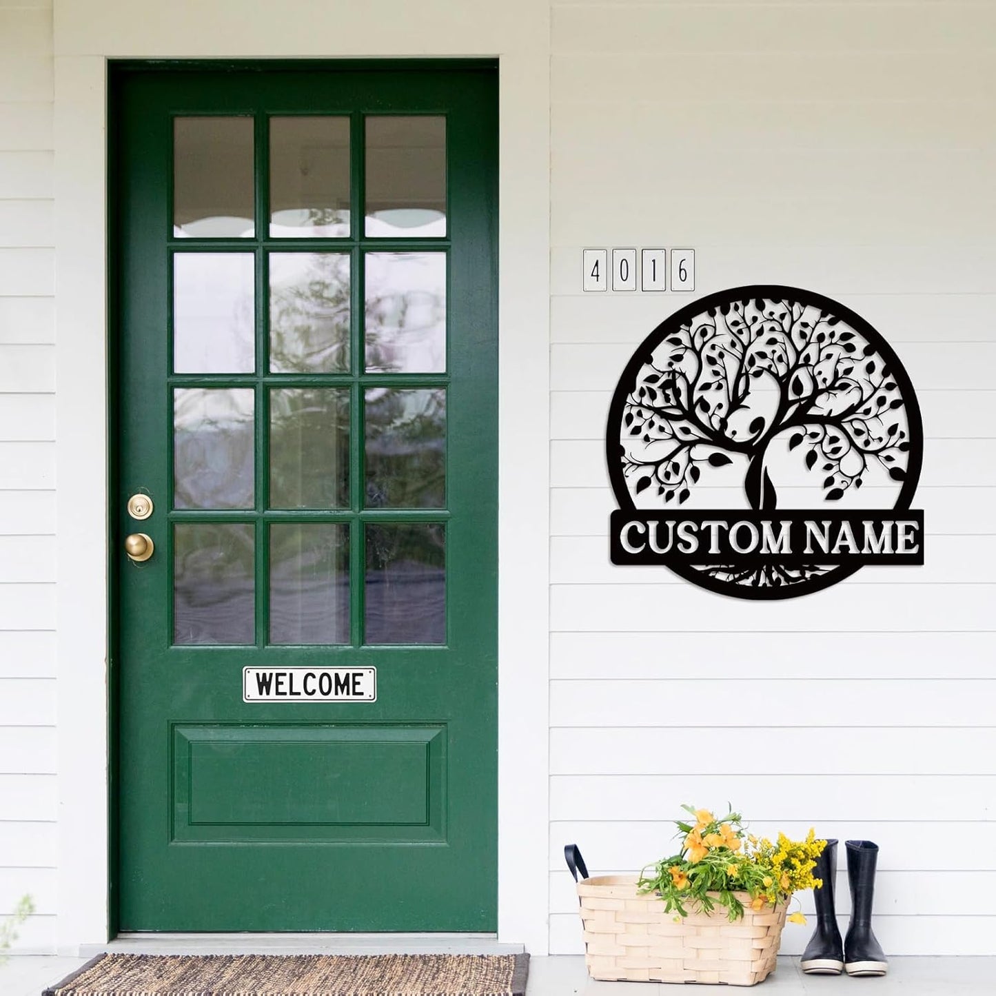 Custom Butterfly Metal Sign for Cabin or Porch, Personalized Family Name Wall Decor Gift