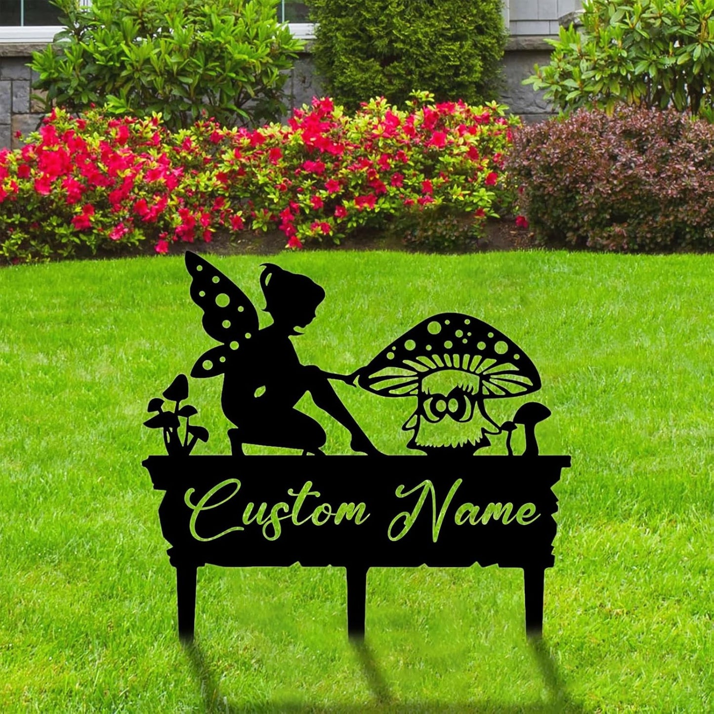 Custom Metal Fairy Stake - Personalized Garden Decor for Outdoor Fantasy Spaces