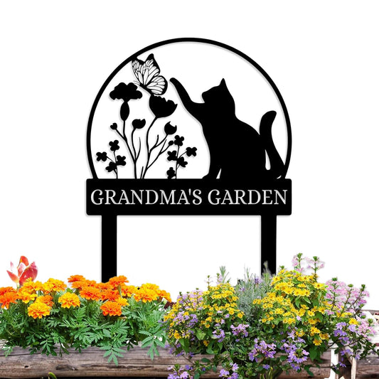 Custom Garden Metal Sign Personalized Outdoor Name Plaque for Lawn Yard Vegetable Garden Welcome Gift
