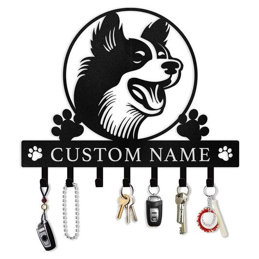 Custom Dog Paw Print Key Holder Metal Wall Hook Pet Lover Home & Entryway Decor