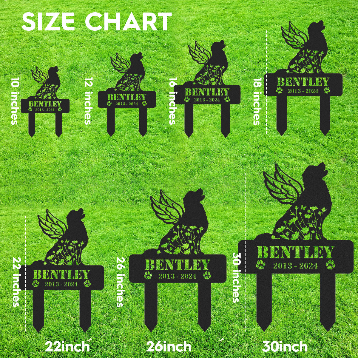 Personalized Dog Memorial Sign, Pet Grave Marker, Angel Dog Grave Marker with Name & Dates, Dog Memorial Stake