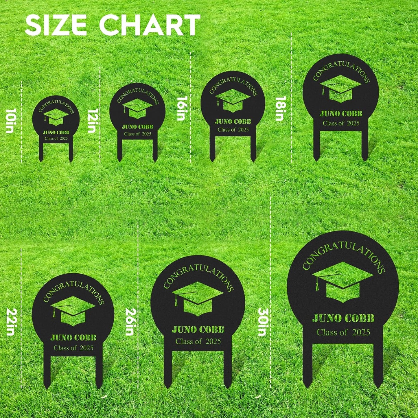 Custom Graduation Yard Sign Personalized Metal Class of 2025 Outdoor Senior Celebration Decor