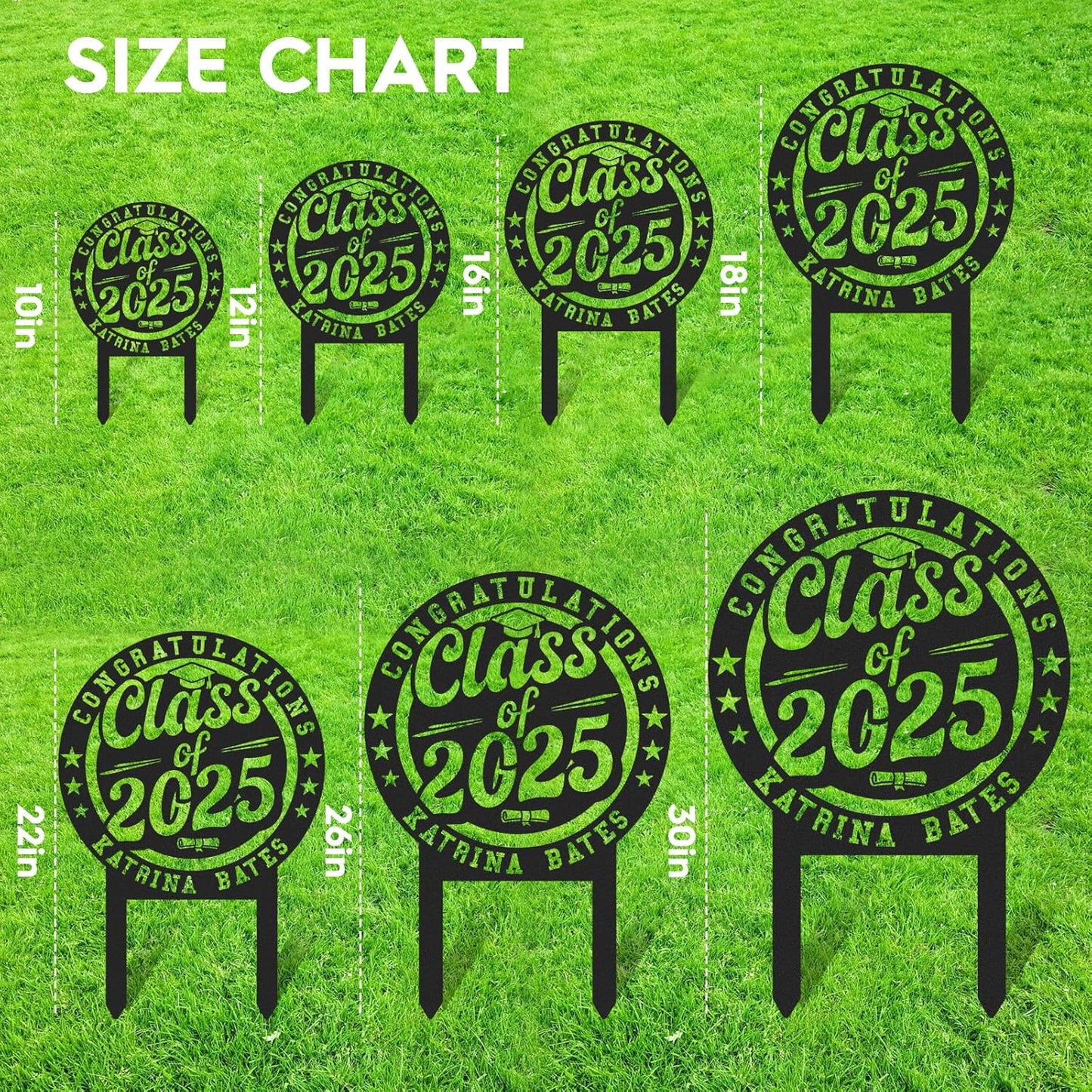 Custom Graduation Yard Sign Personalized Metal Class of 2025 Outdoor Senior Celebration Decor