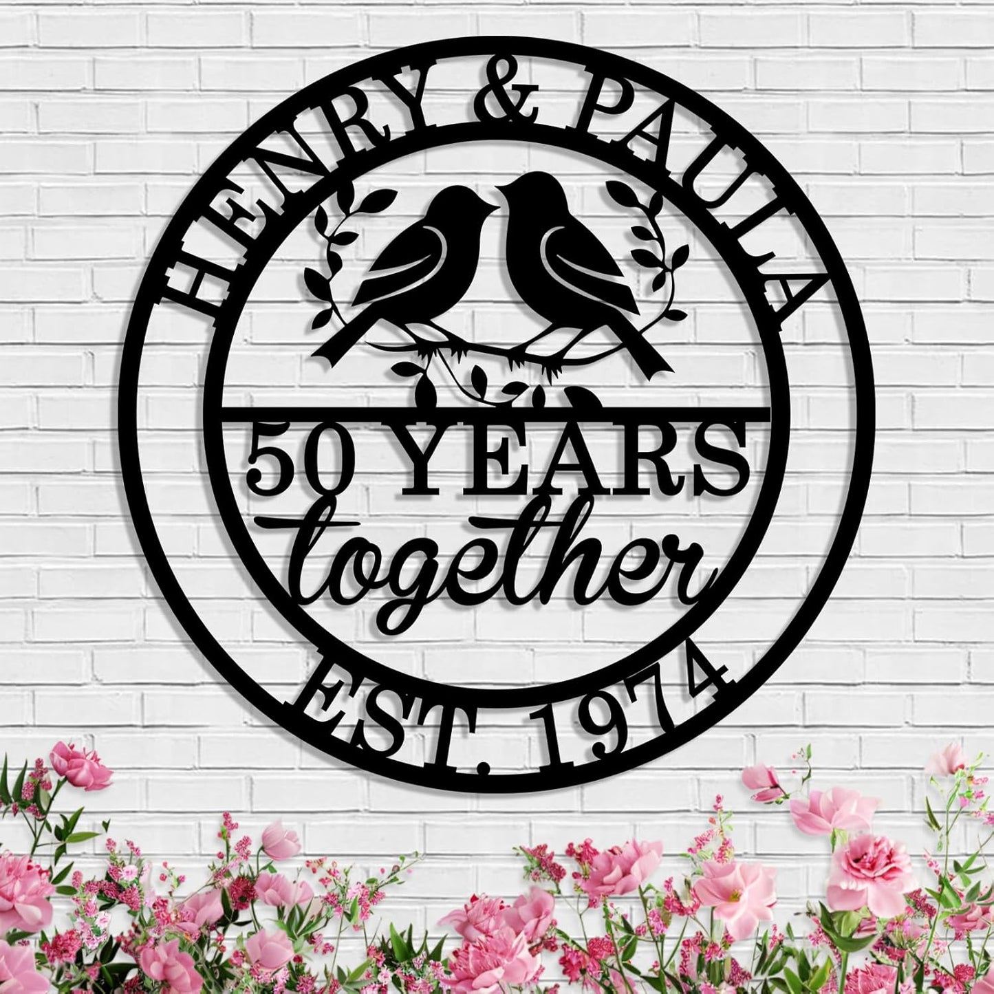 Custom Metal Anniversary Signs for Couples or Parents, Unique Wall Decor & Memorable Gift