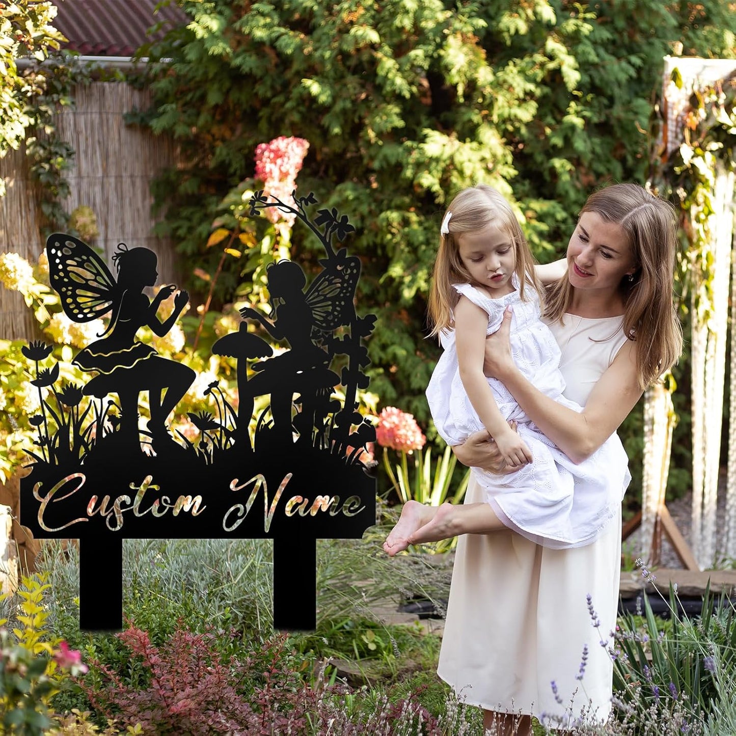 Personalized Enchanted Garden Stake - Custom Metal Sign for Outdoor Fairy Themes